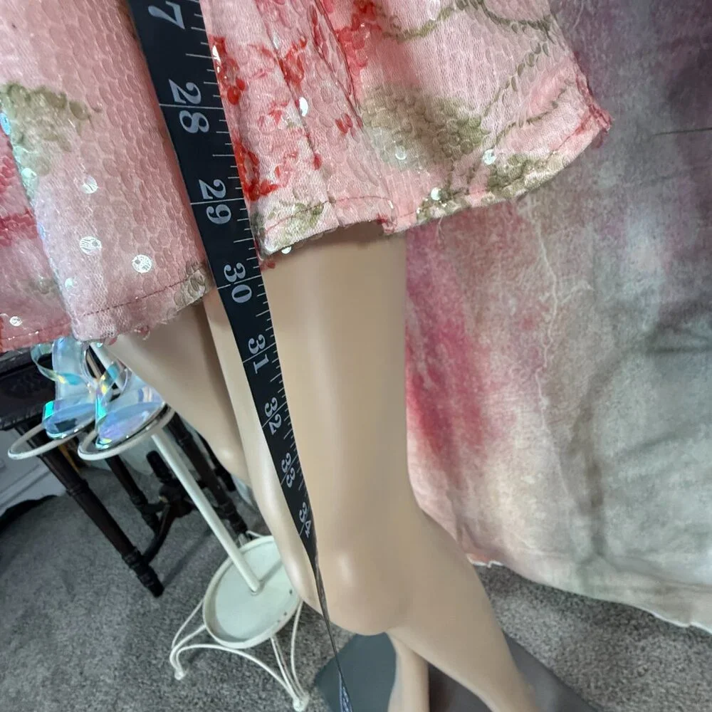 NEW 📌Windsor Makenna Floral Sequin Open Lace Up Back Mini Cocktail Dress - Picture 7 of 16